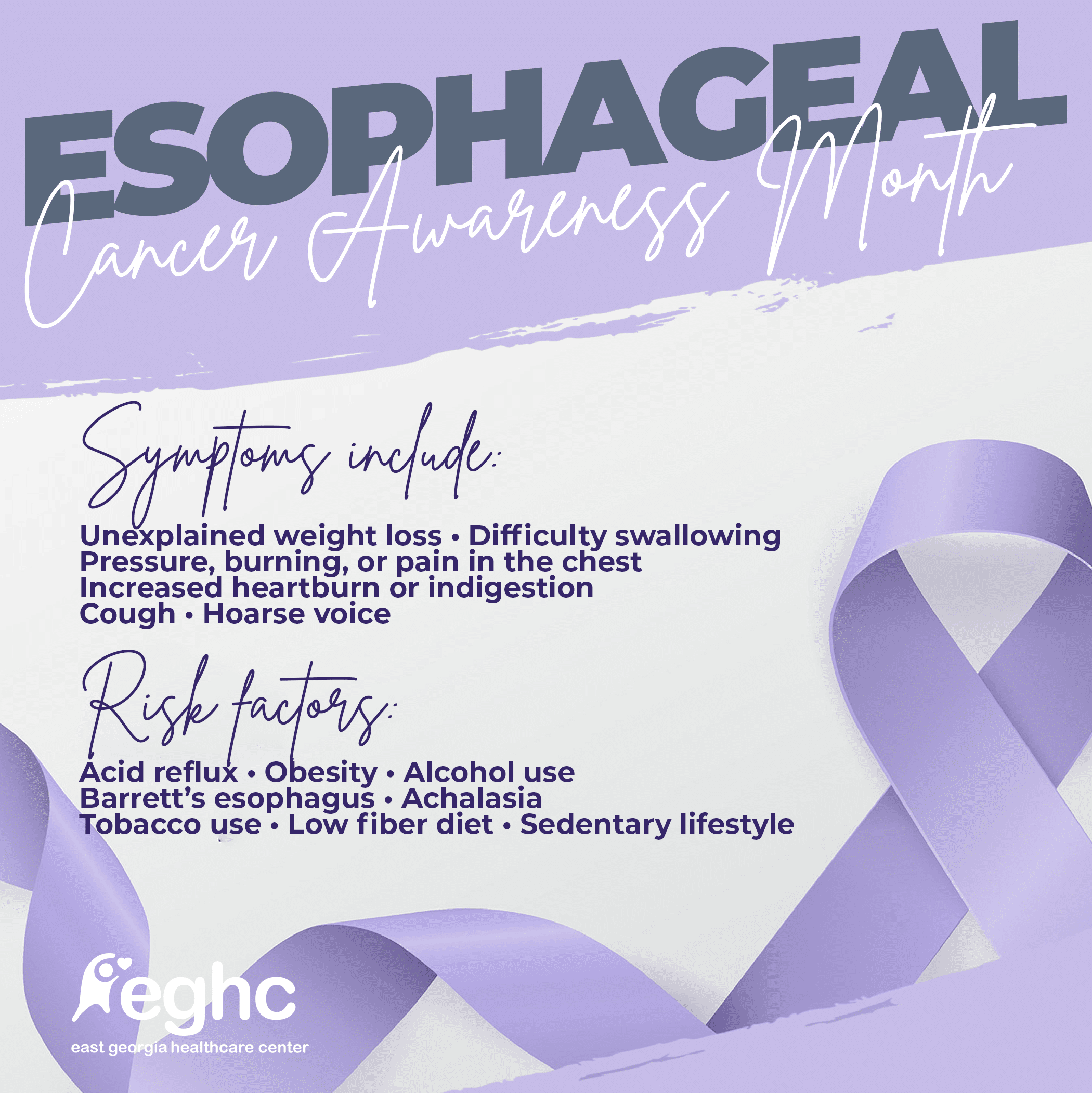 Esophageal Cancer Awareness Month East Healthcare Center